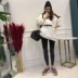 Đặc biệt cộng với nhung dày mùa thu và mẫu mùa đông 280 pounds chất béo mm rộng cổ áo len nữ siêu lớn size 300 kg Hàn Quốc của áo sơ mi thủy triều đầm nhung đẹp Cộng với kích thước quần áo