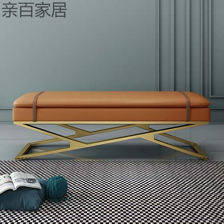 Nordic shoe changing stool wear shoe stool living room sofa soft bag light luxury bed end stool bedroom bench bench net red cloakroom stool - Taobao