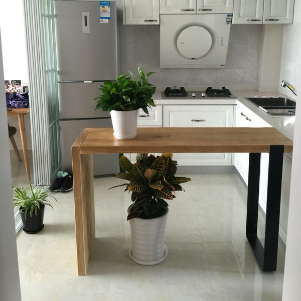 Bar table Household solid wood high-legged table Bar table Long table Narrow table Kitchen partition small bar wall table
