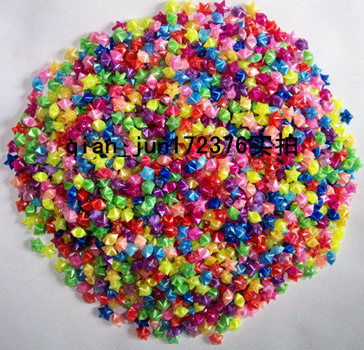 Luminous plastic straw star finished lucky star wishing star five-pointed star hand-folded Valentine's Day birthday gift