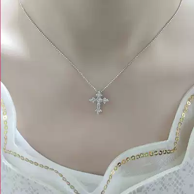 925 sterling silver hipster cross necklace female Japanese Korean mini short children jewelry rose gold choker