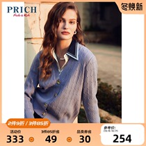 PRICH2021 New loose casual jacket Japanese lazy knit cardigan womens PRKCB5103Q