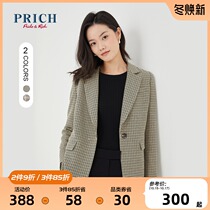 PRICH (shopping mall same model) spring 2021 New temperament slim plaid suit female PRJKB1104M class