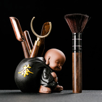 Huiyao ebony solid wood Tea ceremony accessories Six Junzi suit Kung Fu tea accessories Tea ornaments Tea clip tea knife