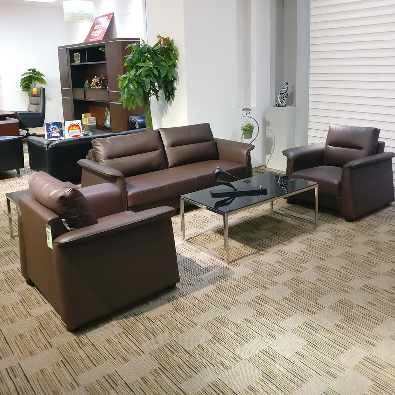 Hunan Changsha Office Sofa Brief Modern Meeting Guest Tea Table Combo Trio of Business Reception Negotiations Office