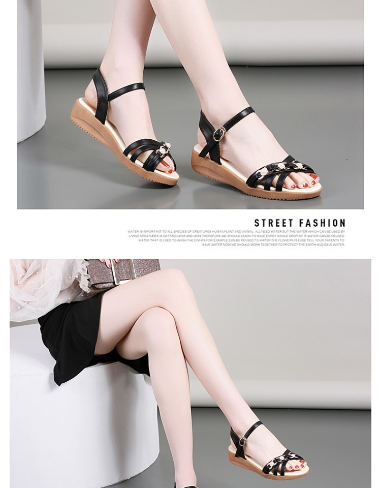 Giày sandal đế bệt đế mềm đế mềm mùa hè mới dành cho bà bầu bình thường sandal nữ