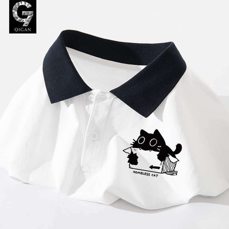Polo Shirt Men's 2026 New Summer Pure Cotton Trendy Brand Youth Japanese Style Lapel Top Men's Short-Sleeved T-Shirt