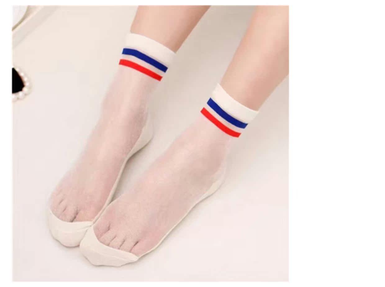 Vớ ren pha lê Hàn Quốc vớ lụa thủy tinh lụa lụa cotton vớ vớ Nhật Bản pha lê vớ ngắn tat nu de thuong