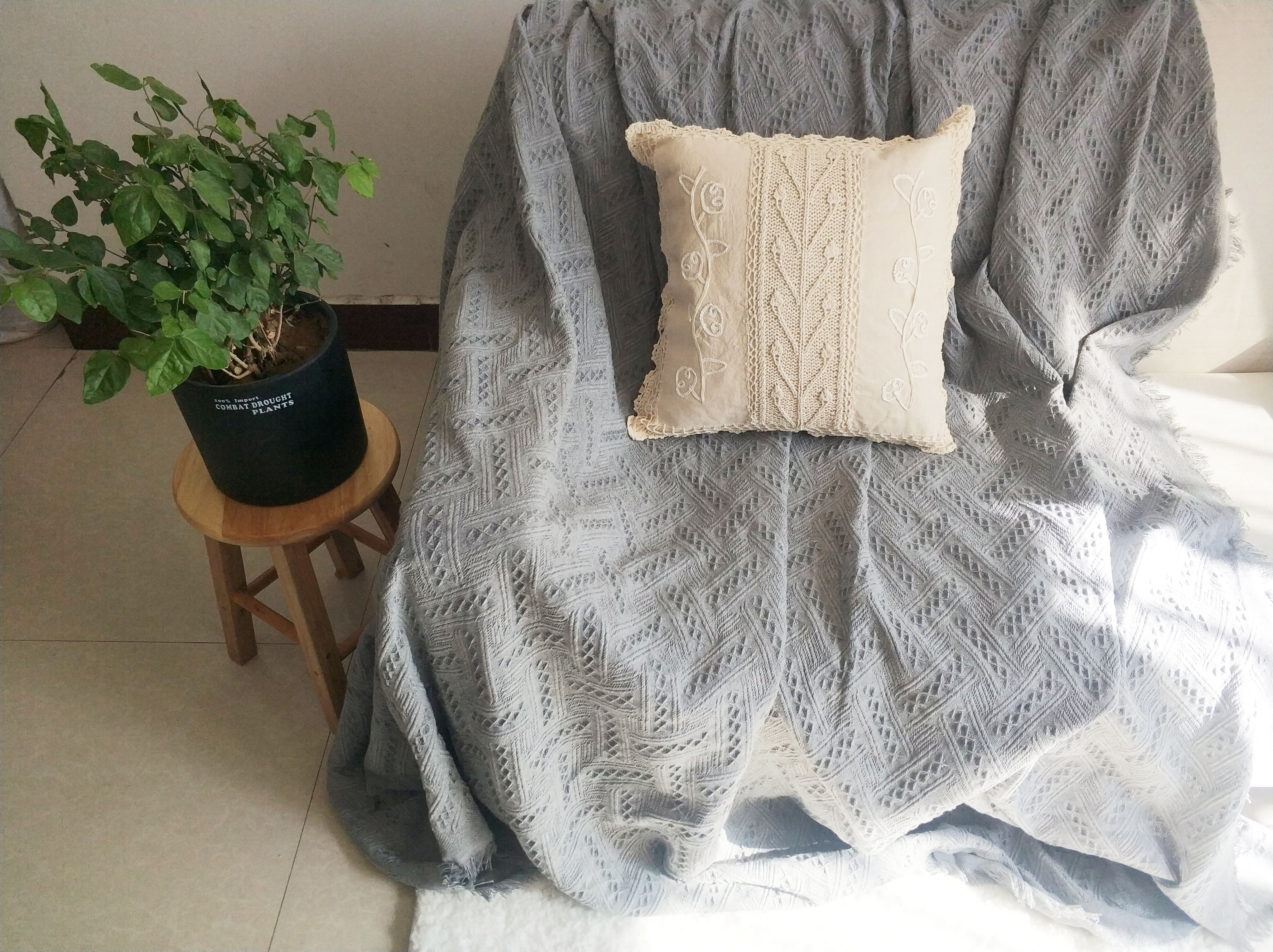 Bắc Âu IKEA sofa vải sofa bìa sofa bìa nắp bảo vệ đơn hoặc kép rắn vải màu chăn đầy đủ nắp trượt - Bảo vệ bụi phủ máy giặt