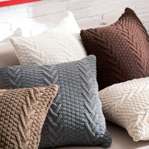 Knitted Pillow Case American Country Coarse Wool Knitted Pillow Home Soft Accessories Pillow Case