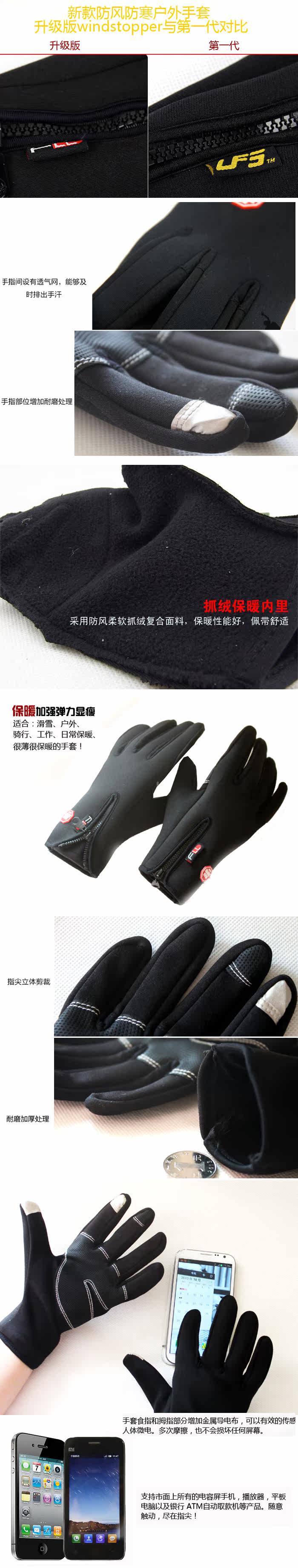 Gants de cyclisme mixte WINDSTOPPER - Ref 2241382 Image 5