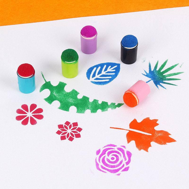 Children's painting graffiti material ink mud pigment painting smudge tool finger set sponge brush round head brush brush