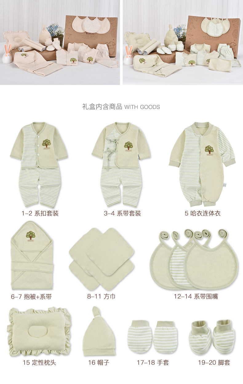 Hộp quà sơ sinh cho bé quần áo cotton phù hợp với bé mùa xuân và mùa thu 0-3-6 tháng cho bé danh sách đồ sơ sinh