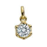 Бриллиантовая подвеска, золотая натуральная цепочка до ключиц, 18 карат