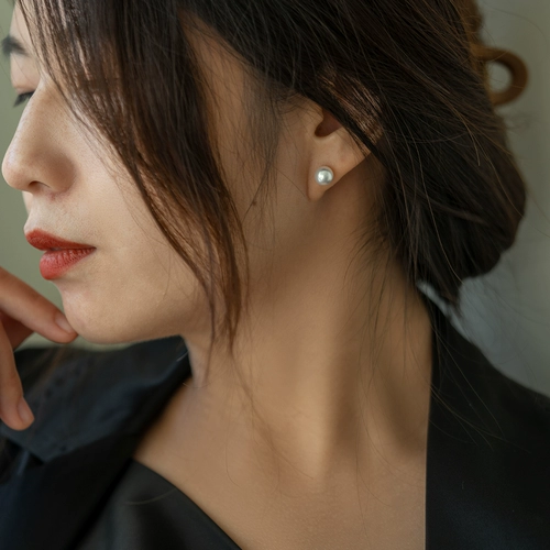 Ночник, белые универсальные серьги из жемчуга, золото 750 пробы