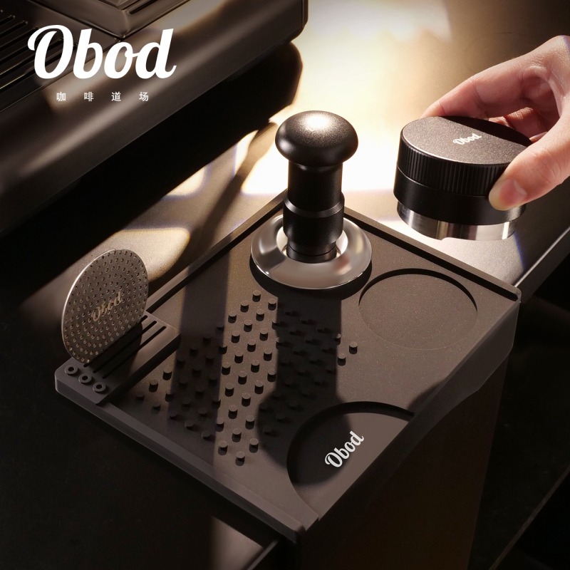 Obod Coffee Tamping Mat, Espresso Machine Non-Slip Heat Insulation Mat, Bar Counter Silicone Draining Mat, Coffee Machine Accessories