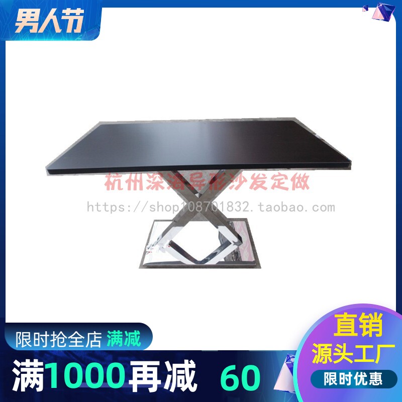 Industrial Air-cooled Rolled Plate Iron Art Stainless Steel Fashion Theme Chain Dining Room Hotel Bass Grilled Fish Shop Table Custom
