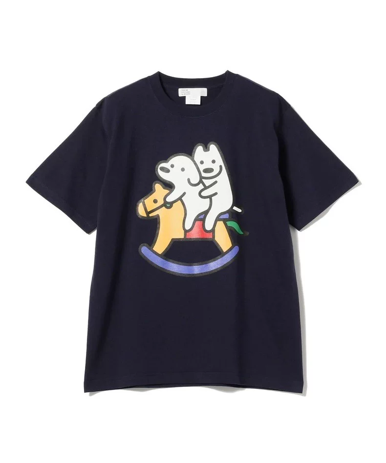 BEAMS Tokyo Cultuart Matsui Dog 24SS all -cotton puppy illustration printing short -sleeved T -shirt