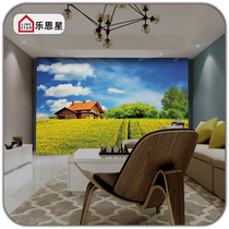 South Korea imported floor-to-ceiling windows large windows Louver curtains landscape pattern sunshades hand-drawn curtains roller blinds custom