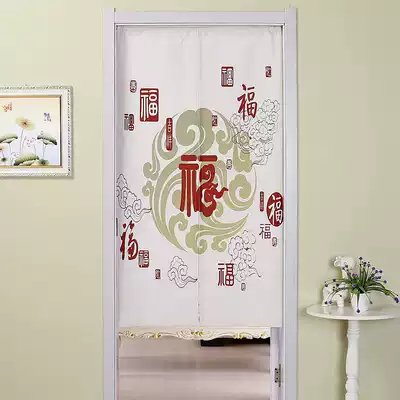 Positioning fabric door curtain Bedroom Kitchen living room partition curtain Feng shui curtain Powder room half curtain Concentrated air block brake hanging curtain