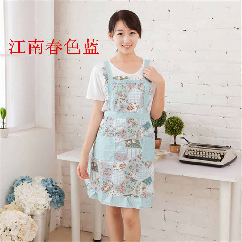 Korean version apron Skirt Kitchen Waterproof Oil Proof Apron Princess Cute Home Apron Women Hood Clothes Adult Apron