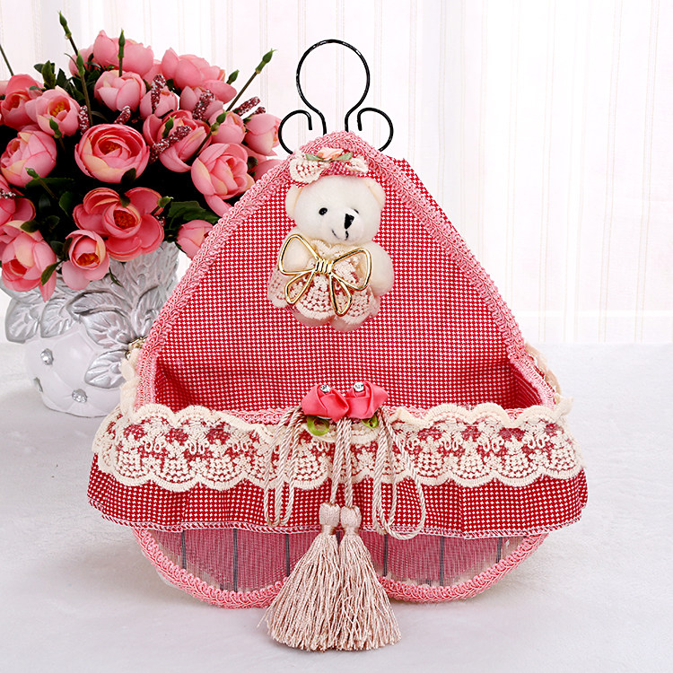 Hanging Basket Containing basket Vine Woven lace wall-mounted Contained Basket Bathroom kitchen headboard Hanging Creative Basket