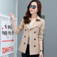 2024 New Spring British Windbreaker Women's Spring and Autumn Style Small Waist Slim Coat Korean Style Mid-Length Coat