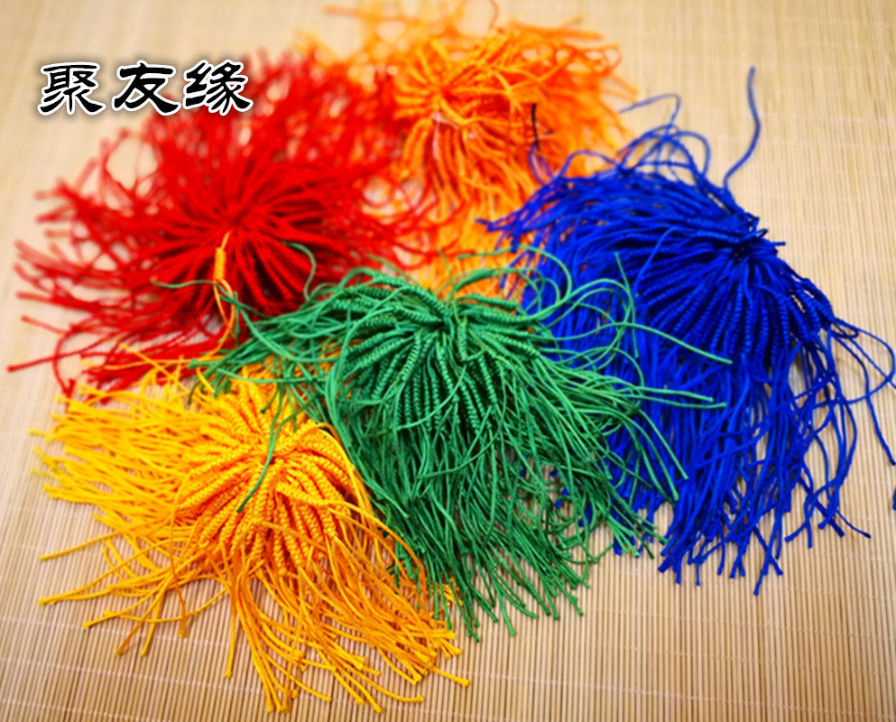 Pure hand woven Tibetan Vajra knot flower color trumpet nine knot peace knot pendant 5 color knot price