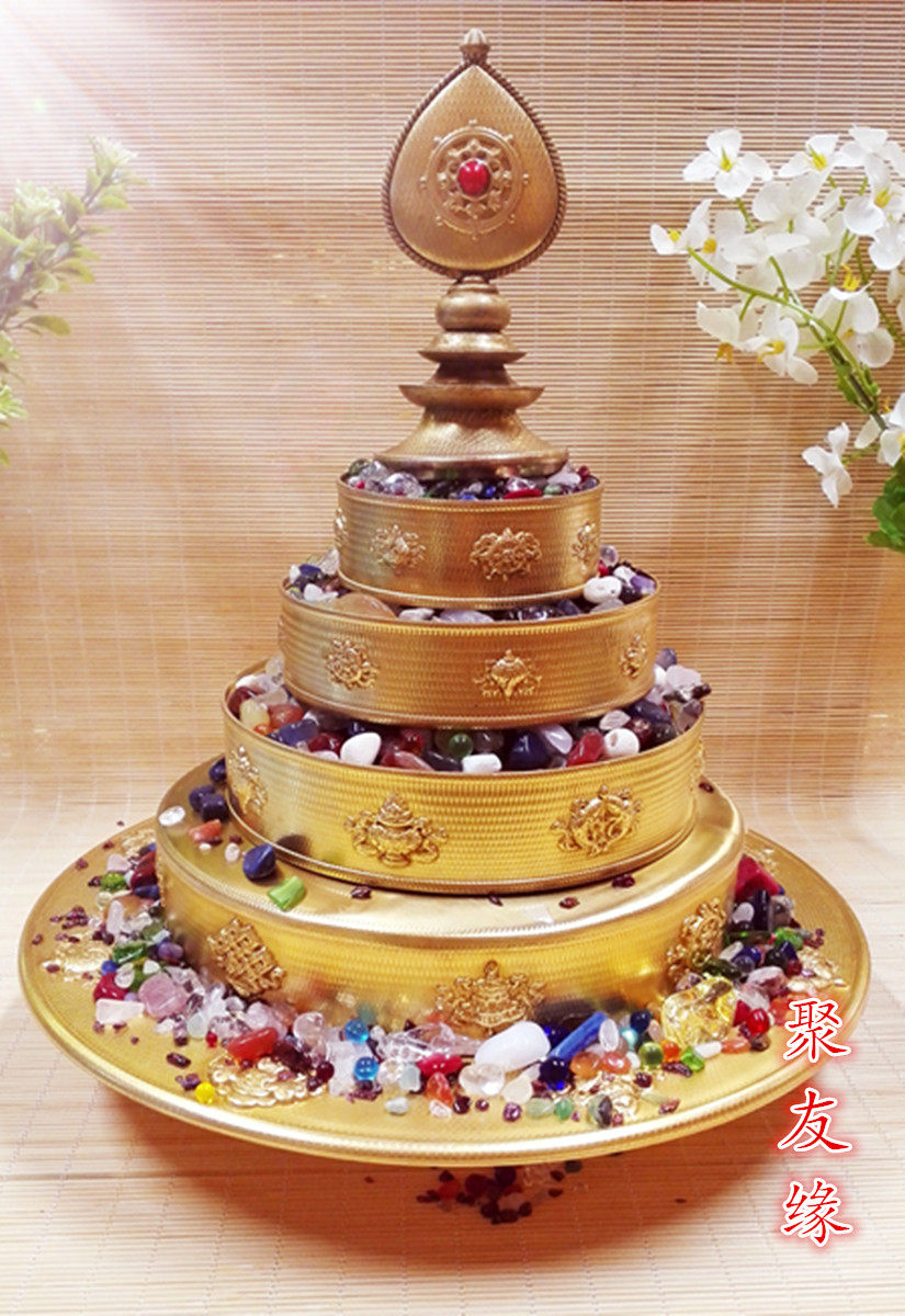 Pure copper - 8 - auspicious Manza plate for Mantea Romanda disk diameter 15 cm Soda Gekbu design