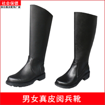 Flag-raising clothing riding boots mens leather high shoes boots National Flag class long tube guard guard parade boots leather boots Knight boots