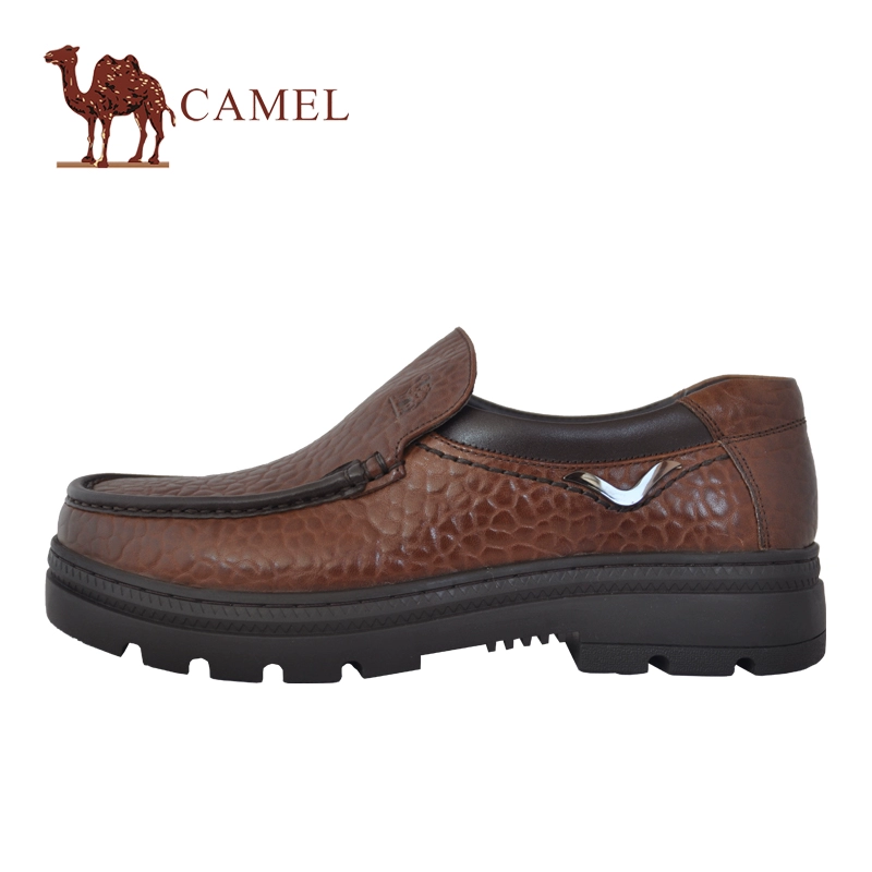 Giày nam Camel mùa thu và mùa đông da mới Giày nam chính hãng giày da bình thường thấp để giúp một bàn đạp chức năng giày - Giày thấp