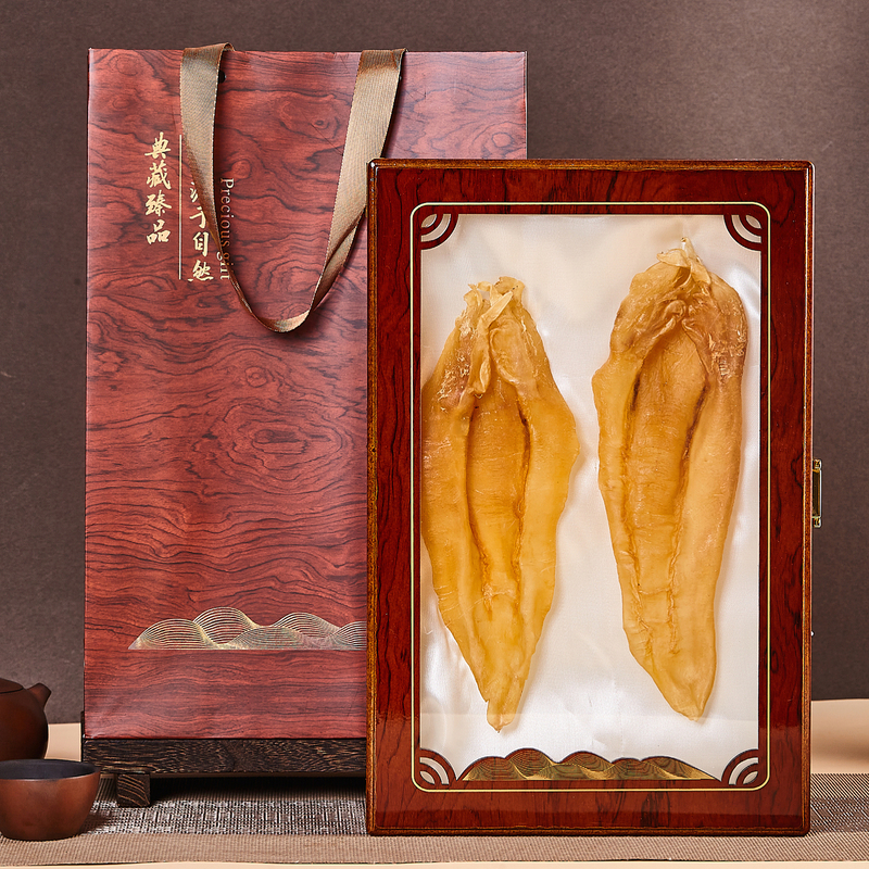 New Lacquered Pear Wood Isinglass Packaging Box, Sturgeon Isinglass, Red-Mouthed Isinglass Display Box, Shark Fin Collection Box, Gift Box