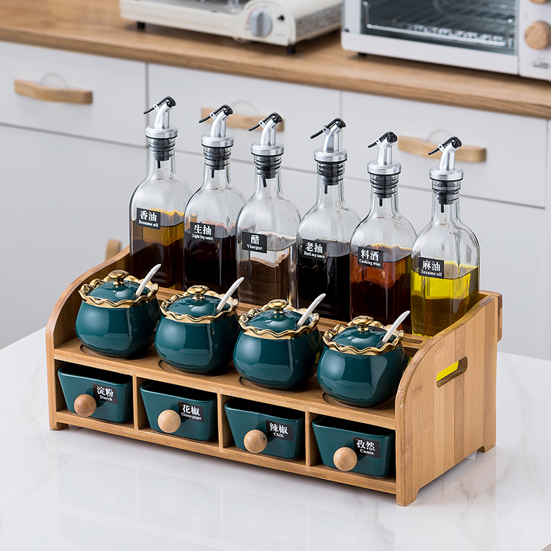 Full range of kitchen seasoning boxes Suit Seasoning oil Salt sauce Vinegar Seasonings Containing box Home Group Multi-functional fit