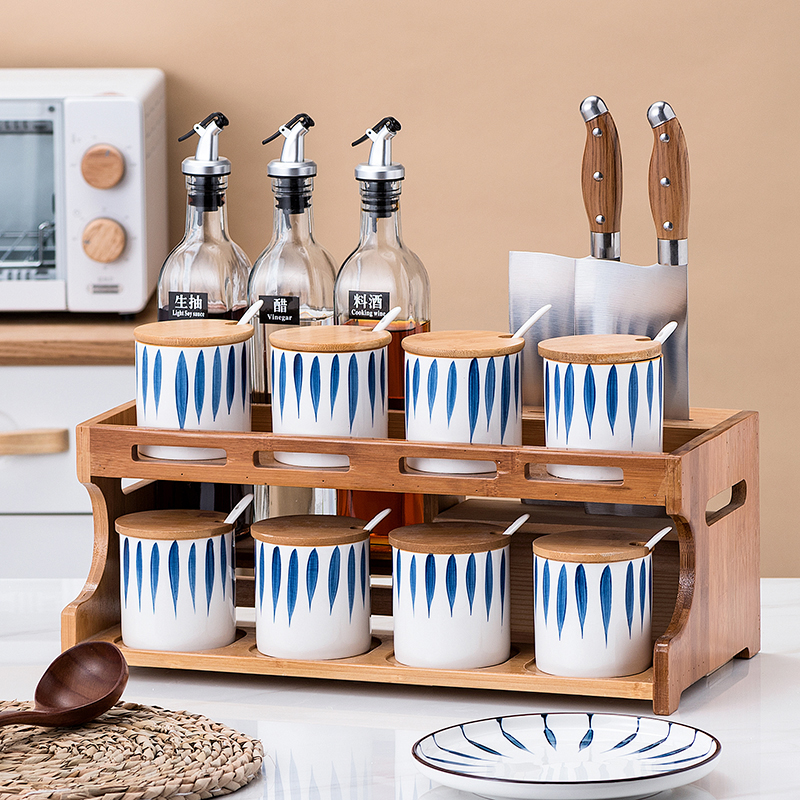 Japan-style Oil Bottle Sauce Box Suit Home Mix Seasoned Jars Kitchen Condiments Bottle Salt MSG Seasoning Jar