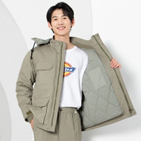 Чистое хлопок осень зеленого хлопчатобумажного пальто средней длины