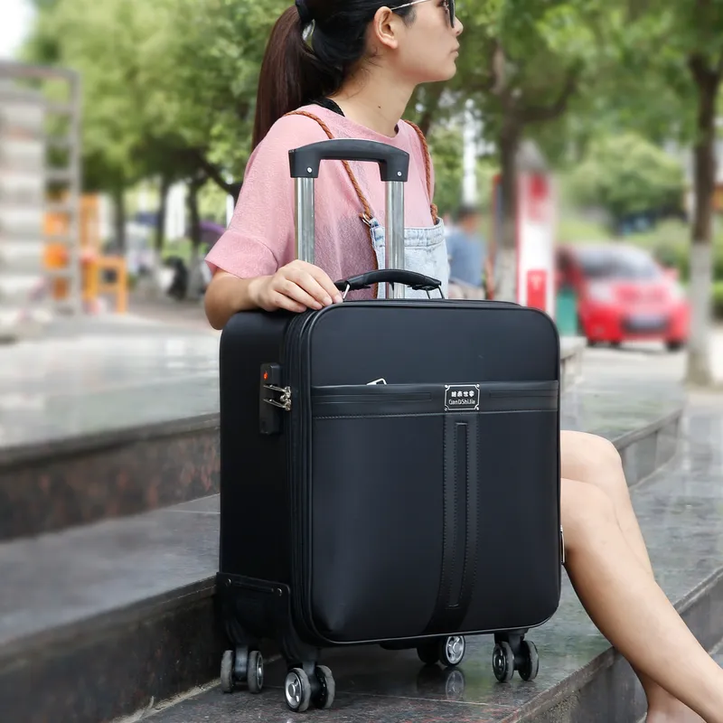 Suitcase Woman Small 18 Inch Business Light Password Pull-Lever Box Student Male Cross Section 20 Boarding Travel Leather Suitcase