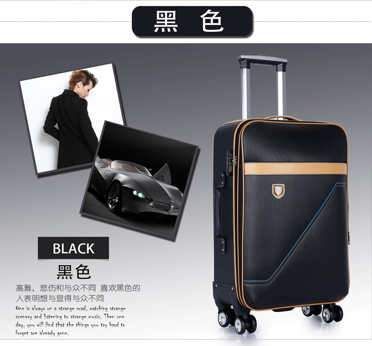 Hành lý vali trường hợp xe đẩy bánh xe phổ nam hộp mật khẩu vali mềm retro hộp kéo tháo gỡ bánh xe vali thủy triều vali vải