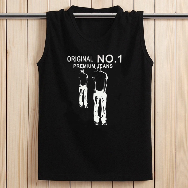 Của nam giới vest cotton thể thao thanh niên thể dục thoáng khí lỏng kích thước lớn vest vai cộng với phân bón để tăng không tay T-Shirt mùa hè áo khoác lông