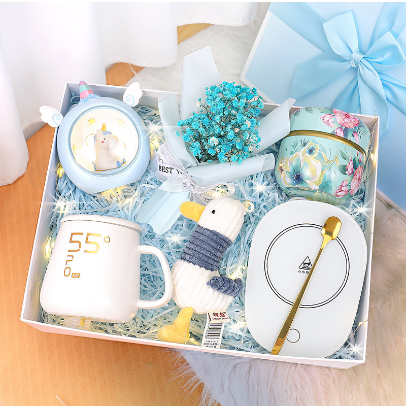 Intelligent thermostat warm cup 55 degrees heating coaster cup gift box water cup hot milk artifact automatic heat preservation base