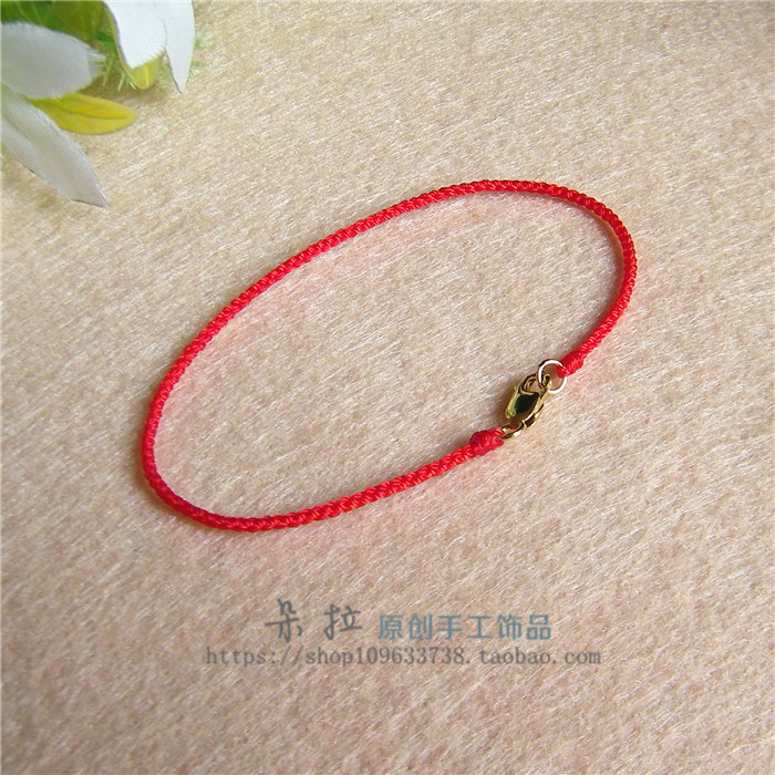 Vòng tay dây thừng đỏ làm bằng tay tinh khiết 1mm-3 mm (năm nay của linh hồn ác quỷ may mắn) - Vòng chân lắc chân vàng PNJ