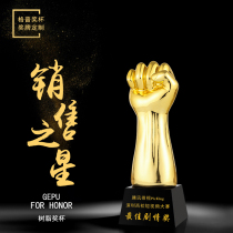 Sales star custom-made creative Oscar resin trophy thumb crystal five-pointed star competition champion