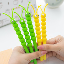 Caterpillar silicone gel pen Korean cute cute cartoon creative students with girl heart 0 5 Black Signature Pen