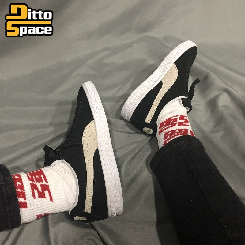 Puma Hummer cổ điển giày đế thấp retro da lộn đôi giày thường giày nam và nữ 352634 - Dép / giày thường