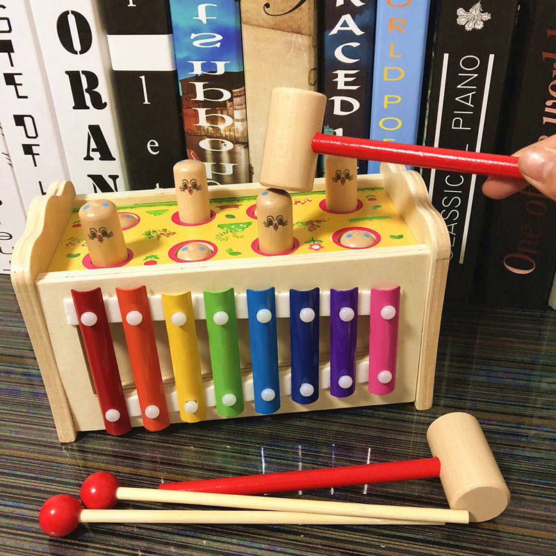 Wooden hamster toys 0 young children's beneficial intelligence baby 1 a 2 years old and a half 3 boys and girls baby beating large