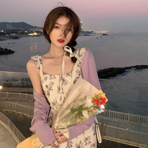 Super fairy dress 2021 early spring girl new gentle temperament suspender floral skirt niche summer French