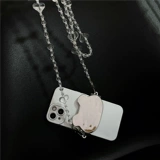 Мобильный телефон, металлическая цепь, чехол для телефона, сумка через плечо, аксессуары, ремешок, зеркальный эффект, с медвежатами, изысканный стиль