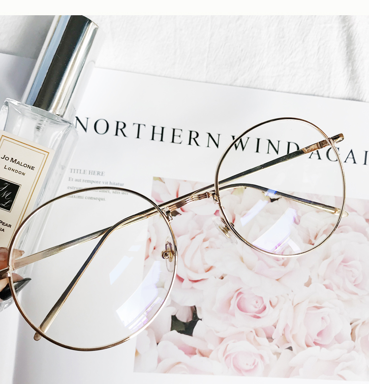 Kính râm khung kính retro thủy tinh tròn kính chống ánh sáng cận xanh bức xạ nam và nữ khung lớn gương tròn kính khung - Kính kính porsche