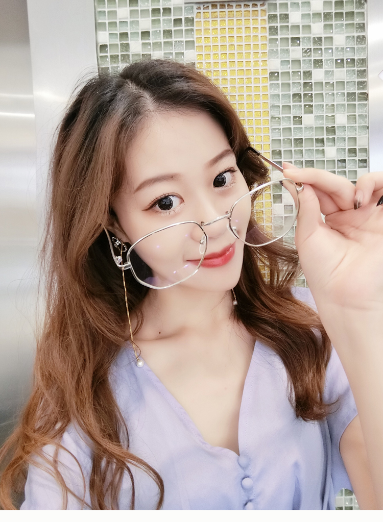 Kính râm kiểu Hồng Kông có kính đồng bằng khung nữ xu hướng retro nam màu đỏ với kính nghệ thuật quang học cận thị tròng kính siêu mỏng 1.76