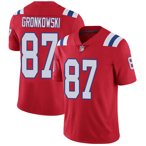 Bóng bầu dục bóng bầu dục NFL Patriots Patriot 87 GRONKOWSKI thế hệ thứ hai huyền thoại thêu jersey áo thun chơi bóng bầu dục