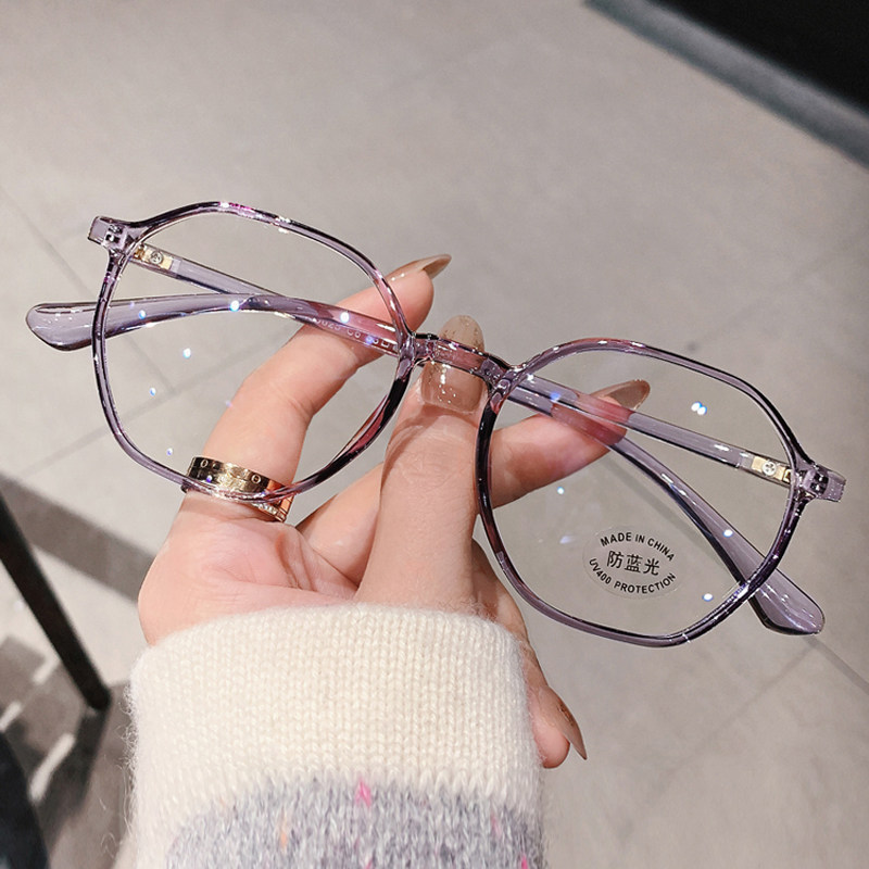High definition middle-aged elderly transparent flower mirror lady fashion ultra light anti-blue light anti-fatigue comfort purple Old view mirror